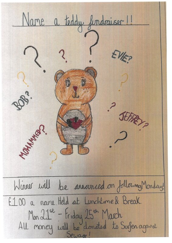 Image of Guess the name of Teddy Fundraiser-£1 per ticket.